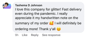 testimonial of how great the glitter is