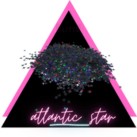 black holographic 4 point star glitter for resin crafts