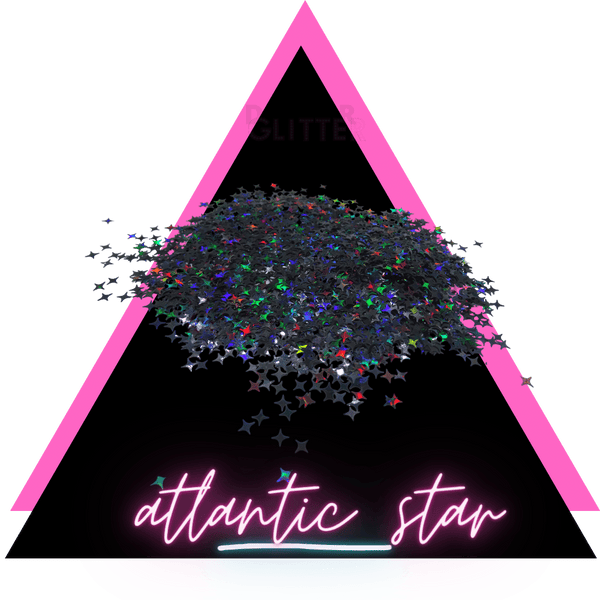 black holographic 4 point star glitter for resin crafts