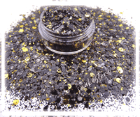 black and gold mix polyester glitter