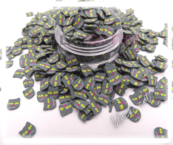 black cat polymer clay slice for  halloween shakers and slime (2)