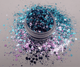 purple and blue chameleon glitter for epoxy resin tumblers