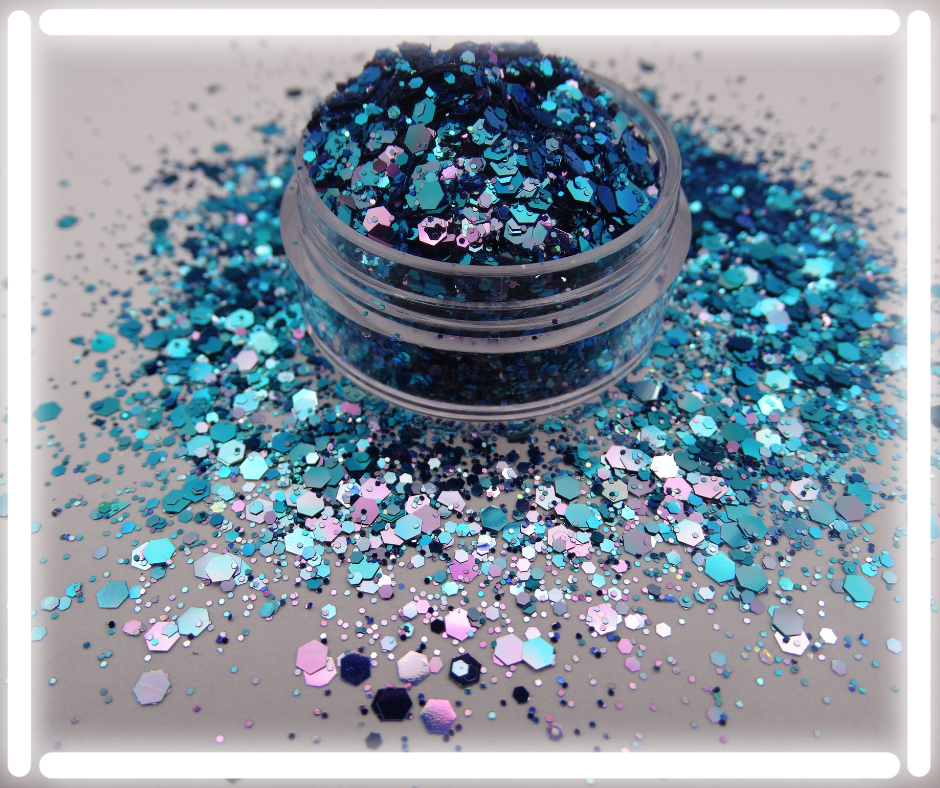 Crushed Crystal Custom Mix Chunky Hex Poly Glitter, Tumbler Making, Quality  Polyester Glitter, White Flash Glitter for Tumblers, Silver 