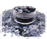chunky black holographic glitter for timbler crafts