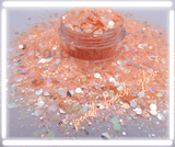 peach orange glow opal glitter for epoxy  tumblers