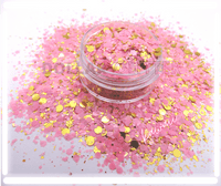 pink and gold matte mix glitter for nails