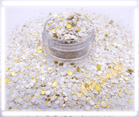 white and gold mix glitter for resin craft and  nails